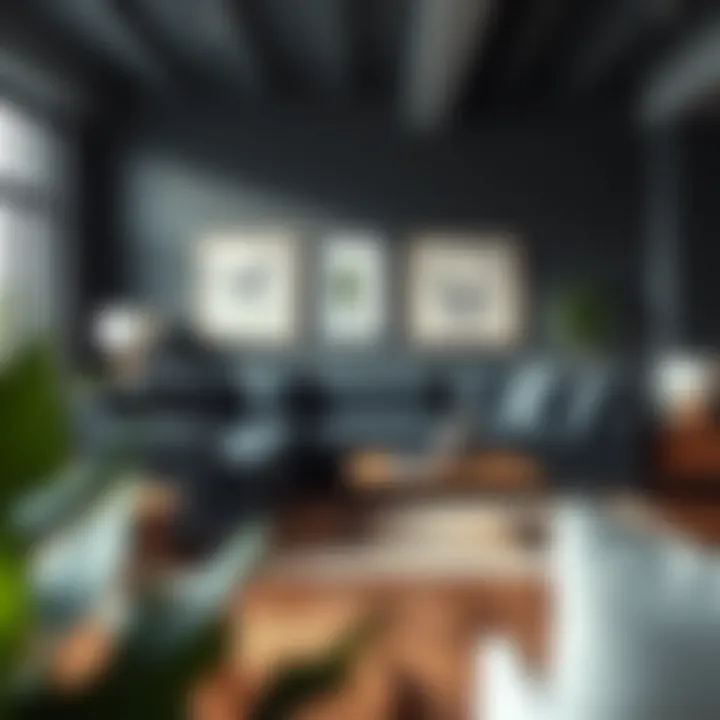 Sophisticated Dark Gray Sleeper Sectional Sophisticated dark gray sleeper sectional in a modern living room