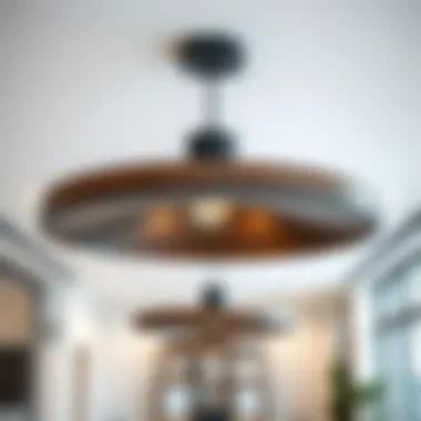 Versatile Black and Wood Ceiling Lights in Minimalist Office Space Versatile black and wood ceiling lights in a minimalist office space