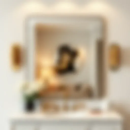 Sophisticated Marble Vanity Mirror Reflection Elegant marble vanity mirror reflecting sophisticated interior design
