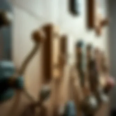 Materials for Extended Wall Hooks Close-up view of various materials used for extended wall hooks