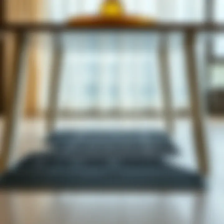 Aesthetic Versatility Underfoot Different styles of plastic mats under contemporary dining tables