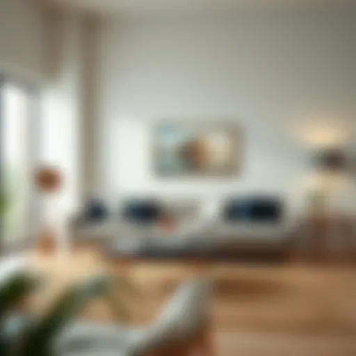 Stylish 90 inch sleeper sofa in a modern living room setting