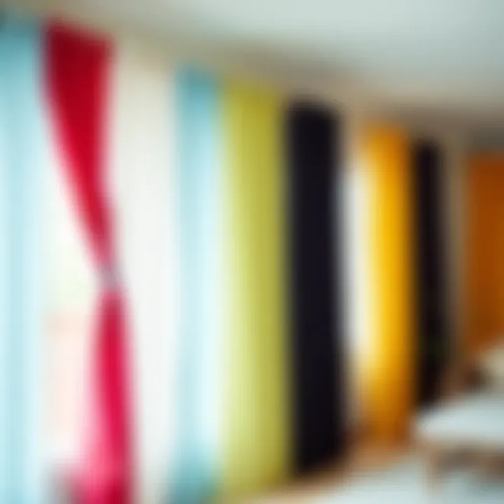 Colorful Bamboo Panel Selections Bamboo grommet top curtain panels with vibrant color options displayed