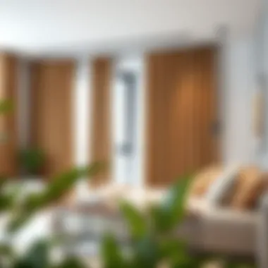 Bamboo Panels in Minimalist Design Stylish bamboo grommet top curtain panels enhancing a minimalist interior