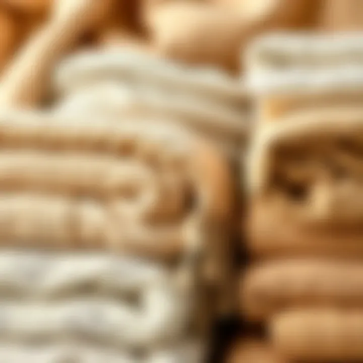 Fabric Textures of Beige Blankets Various fabric textures of beige blankets displayed together