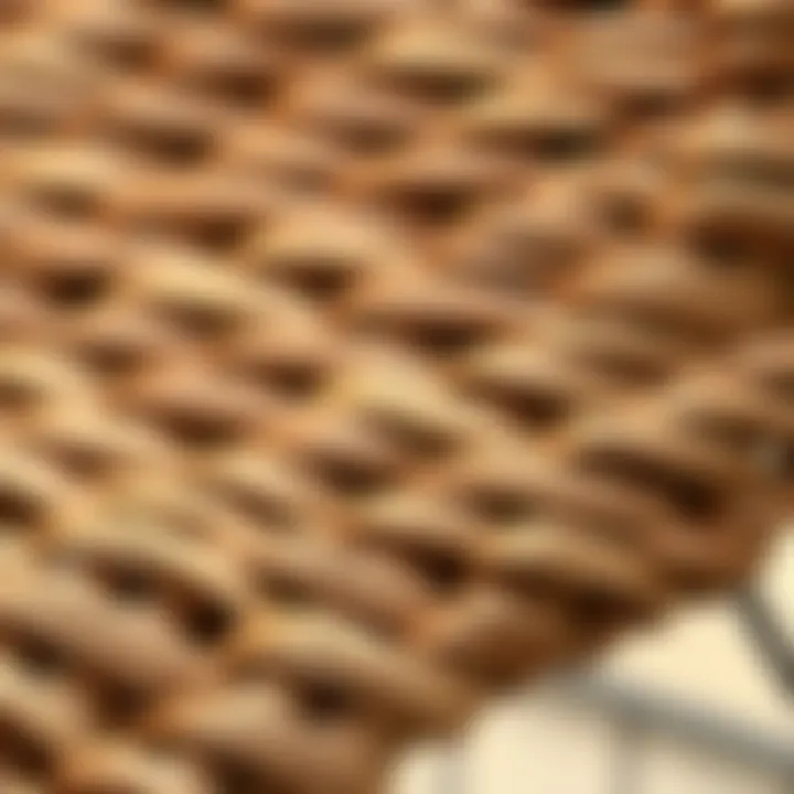 Close-up of intricate wicker weaving patterns