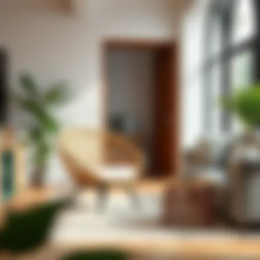 Chic Brown Wicker Chair in Modern Setting Stylish brown wicker chair in a contemporary living room