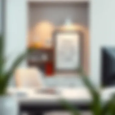 Modern office decor featuring an 8.5 x 11 floating frame with a motivational quote