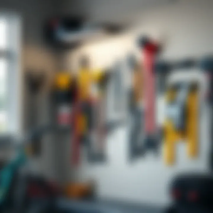 Elegant peg wall showcasing a variety of tools and accessories in a modern garage