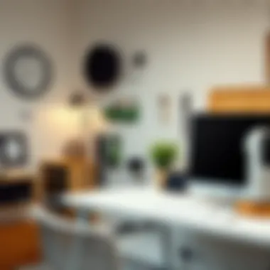 Creative design of a peg wall integrated into a home office for efficient organization