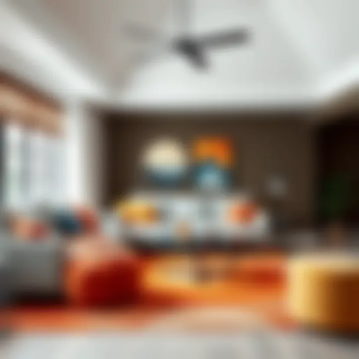Color Trends for Modern Interiors Trendy color palette showcasing sofas and ottomans