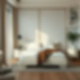 Overview of a twin size bed frame in a modern bedroom setting