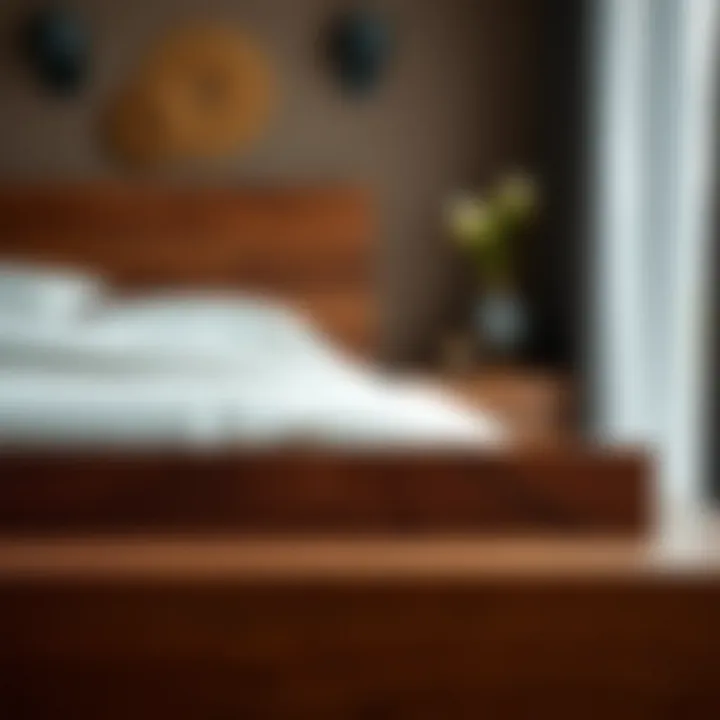 Premium Wood Grain in Twin Platform Bed Close-up of high-quality wood grains in platform bed construction