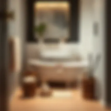 Stylish bathroom setup with coordinated accessories