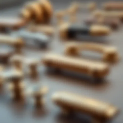 Diverse Drawer Pull Styles and Sizes A selection of drawer pulls of various sizes and styles