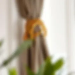 Elegant large curtain rings enhancing drapery