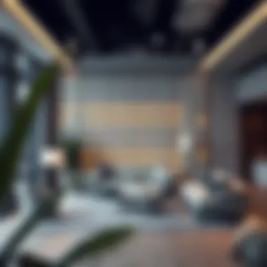 Noise foam panel installation in a modern interior