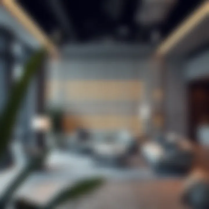 Noise foam panel installation in a modern interior