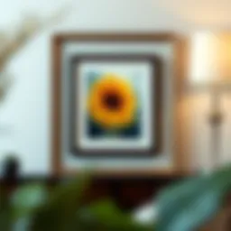 Elegant 8x10 picture frame with a matte finish showcasing a vibrant artwork