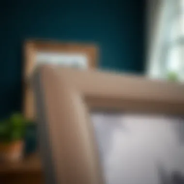 Close-up view of the texture and material of a matte picture frame