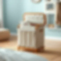 Elegant nursery hamper with a stylish lid and liner showcasing its design