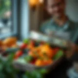 Elegant veggie serving tray showcasing fresh produce