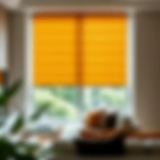 Luxurious Velvet Elegance Luxurious velvet window shade in a modern living room