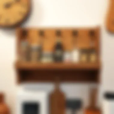 Rustic Wooden Spice Rack Rustic wooden spice rack enhancing kitchen decor