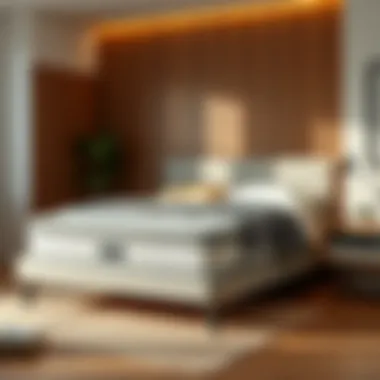 Stylish Bed with Box Spring A beautifully made bed showcasing a box spring