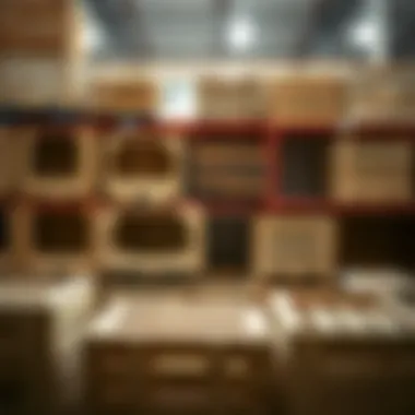 Local Supply Store Crate Options Selection of wooden crates at a local supply store